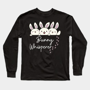 Bunny Whisperer T-Shirt, Rabbit Lover T-Shirt, Rabbit Mom T-Shirt, Rabbit Mom T-Shirt, Rabbit Dad T-Shirt, Funny Rabbit T-Shirt, Long Sleeve T-Shirt